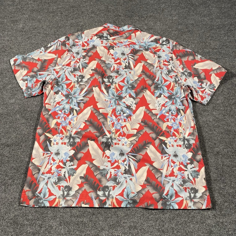 Tommy Bahama Da Vinci Vines Pomodoro Hawaiian Silk Loop Collar Shirt Mens XL - Picture 7 of 9